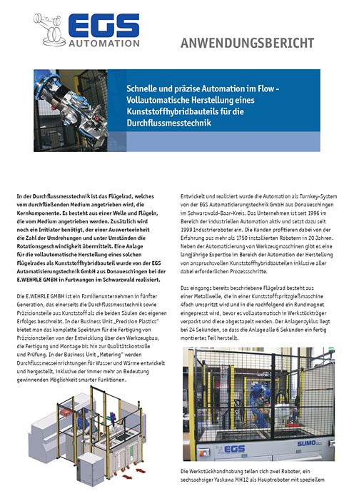 Automation Kunststoffhybridbauteil für die Durchflussmesstechnik