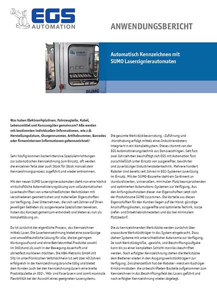 Automatisch Kennzeichnen mit SUMO Lasersignierautomaten