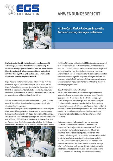 Scara Roboter Automation