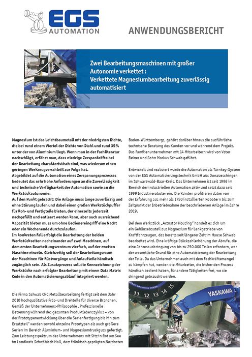 Zwei Bearbeitungsmaschinen mit großer Autonomie verkettet