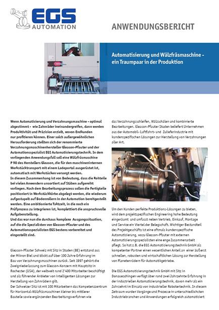 Automatisierung und Wälzfräsmaschine - ein Traumpaar in der Produktion