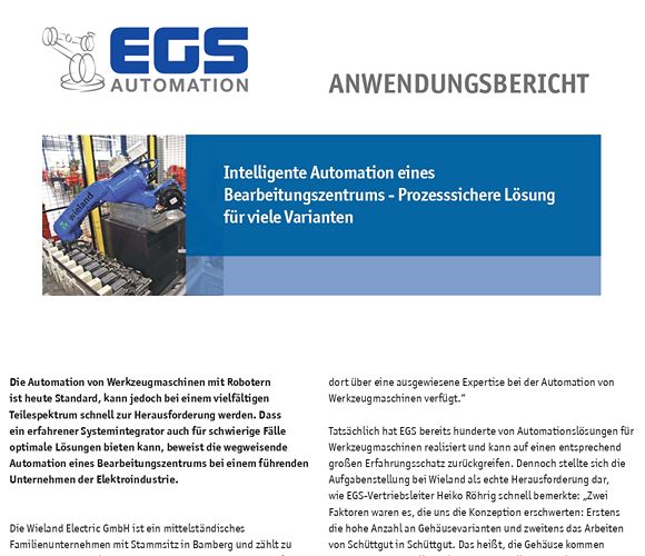 Roboter in Zelle verichtet arbeit an einer Maschine