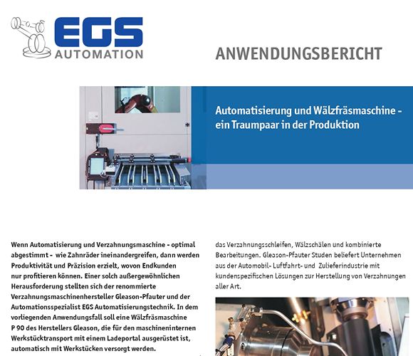 Roboter bedient eine Wälzfräsmaschine