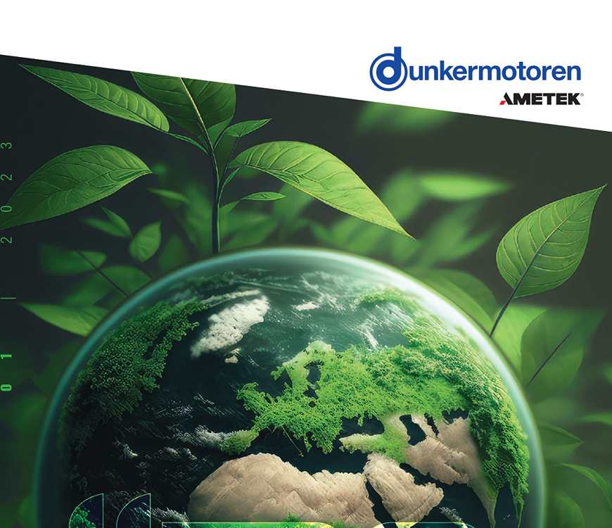 Grüne Weltkugel Cover von Kundenmagazine Ausgabe 7 Dunkermotoren