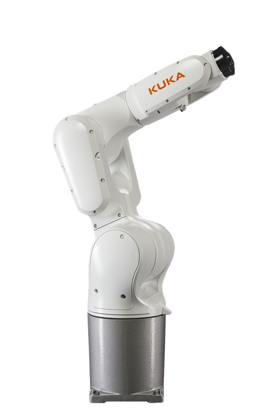 weißer Knickarmroboter KR 10 R1100-2 von Kuka