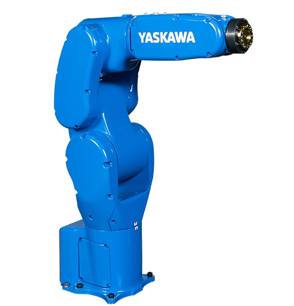 blauer Roboterarm mit 6-Achsen