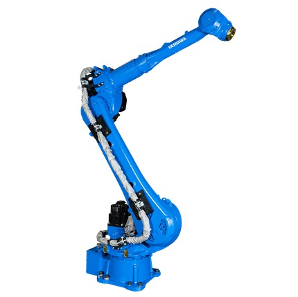 blauer Roboterarm mit 6-Achsen
